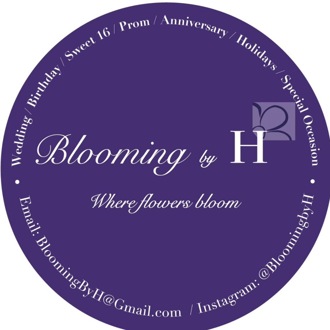 Blooming by H circular purple logo